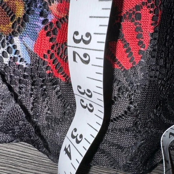 DESIGUAL mini dress silvana cap sleeve lace black v neck party floral cocktail 8 - Picture 9 of 9